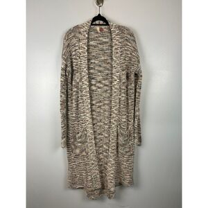 Pilcro Anthropologie Padma Longline Knit Open Front‎ Cardigan Sweater XS Pockets